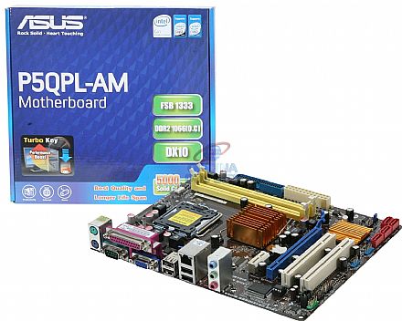 Placa M�e para Intel - Asus P5QPL-AM (LGA 775 - DDR2) Video GMA X4500 - Chipset Intel G41